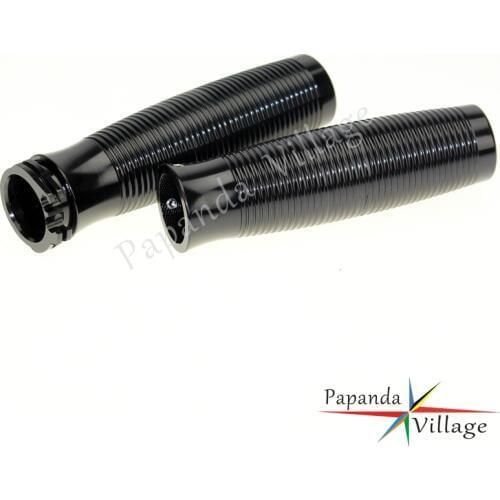 Motorbikes Black Grips 1" 25mm Handlebar Grips Aluminum Hand Grips for Harley Cruisers Cafe Racer Custom Chopper