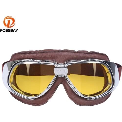 POSSBAY Off-Road Motorcycle Goggles Motocross Helmet Ski Goggles Sunglass ATV Cruiser Eyewear Cafe Racer Snow Skating Goggles