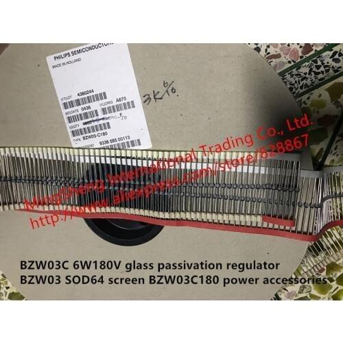 Original new 100% BZW03C 6W180V glass passivation regulator BZW03 SOD64 screen BZW03C180 power accessories