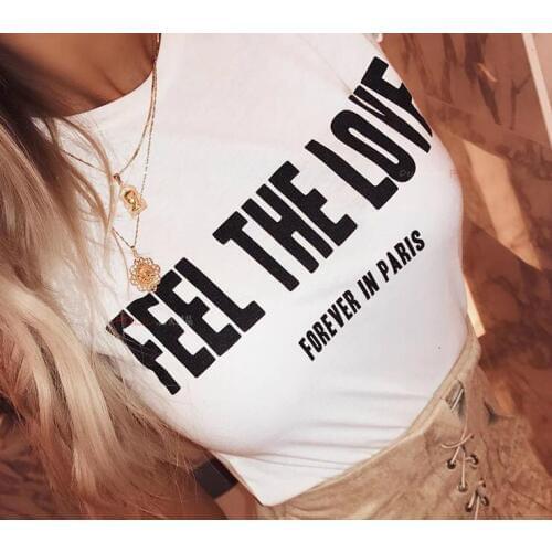 Feel the love in paris print Women tshirt Cotton Casual Funny t shirt For Lady Girl Top Tee Hipster Tumblr ins Drop Ship NA-32