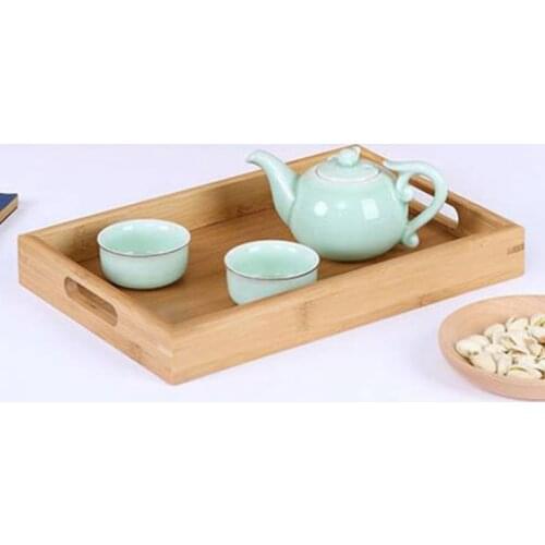 Rectangle Solid Wood Pan Plate Fruit Dishes Saucer Tea Tray Dessert Dinner Plate Tableware Wooden Serving Tray Cutlery Pan