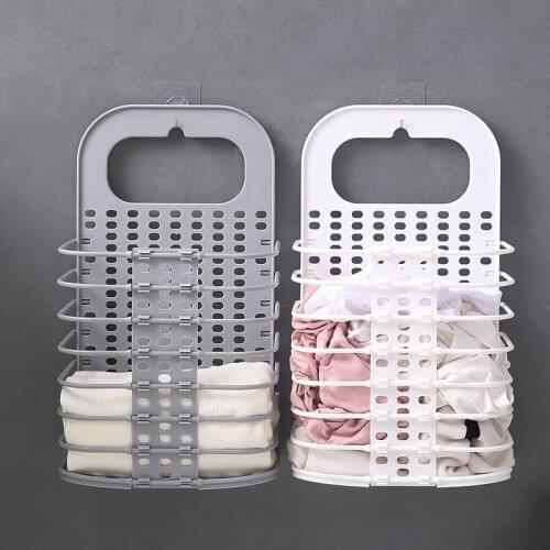 Foldable Dirty Clothes Basket Wall Hanging Laundry Basket Household Laundry Clothes Storage Basket Free Punching Laundry