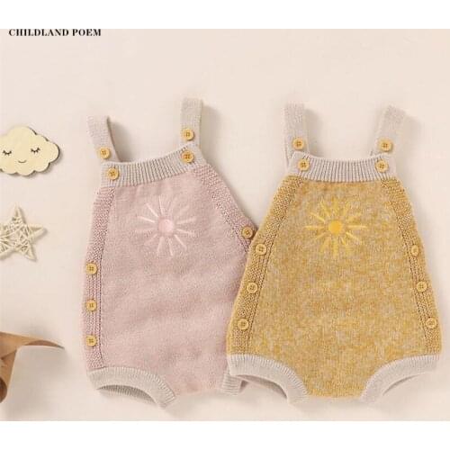 Knit Baby Clothes Newborn Baby Bodysuit Overalls Infant Girls Boys Romper Clothes Cotton Baby Romper Jumpsuit Girls Playsuit
