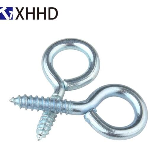 1#-12# Blue Zinc Plating Threaded Iron Hook Light Hook Self-tapping Hook Sheep Eye Socket Hook Rings Sheep Eye Screws
