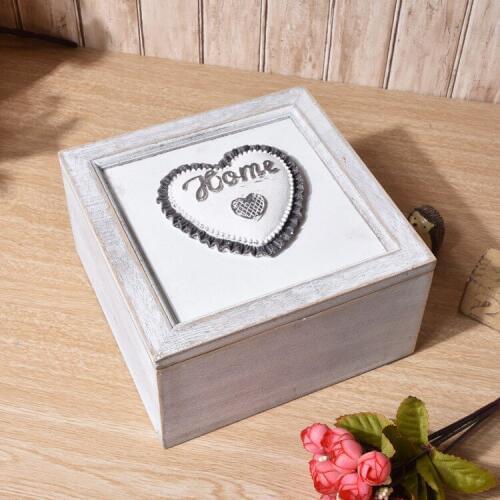 1PC Creative Retro Wooden Storage Home Furnishing Jewelry Maekup Box Ornaments Vintage Wood Crafts Container ENU 009