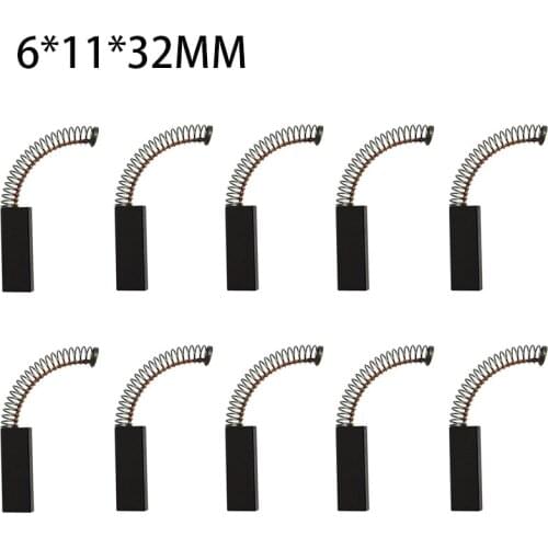 10 Pcs Mini Drill Electric Grinder Replacement Carbon Brushes Spare Parts For Electric Motors Rotary Tool 6x11x32mm