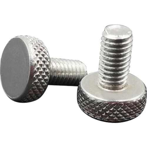 20PCS/Lot M3/M4 Aluminum Alloy Hand Screw Computer Case Screw Advertising Board Host Knurled Flat Round Head Bolts