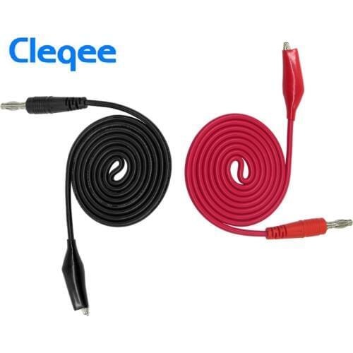 2018 Cleqee P1038 1Set Double Stitch Alligator Test Lead Clip To Probe Cable For Multimeters