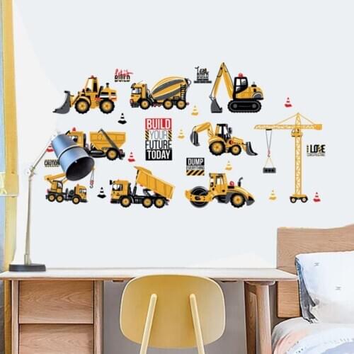 2019 Decorative Wall Stickers Tractor EEngineering Car Childrens Room Bedside Cabinet Decoration Childlike Wall Stickers - #S
