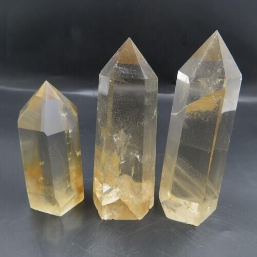 397g (3pcs/set) Rare AAA++ 100% Natural Smoky Quartz Point Wand Reiki Healing Crystal Column Mineral Stones