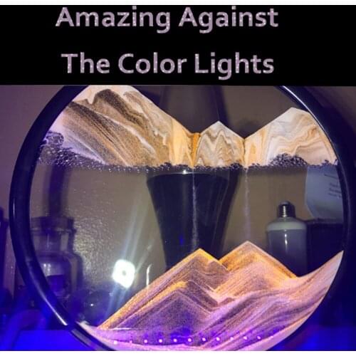 3D Purple Sandscape in Motion Hourglass Moving Sand Frame Art Picture Display Flowing Gift Home Decor Relaxing Toy