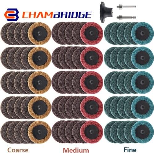 75PCS Roloc Quick Change Discs 2" Roloc Sanding Discs with 1/4'' Disc Pad Holder for Die Grinder Grind Polish Rust Paint Removal