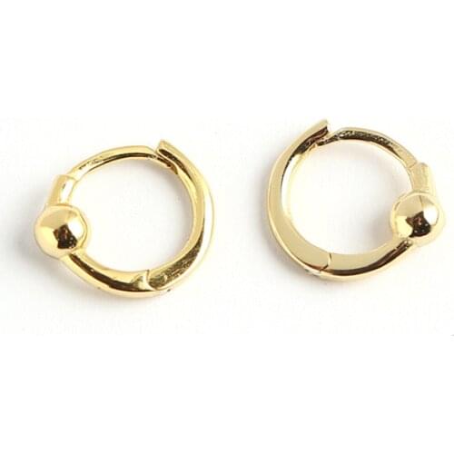 925 Sterling Silver Earring Geometric Bead Ear Ring Ear Bone Simple Trend Popular Personality Female Boy Girl Silver Ear Jewelry