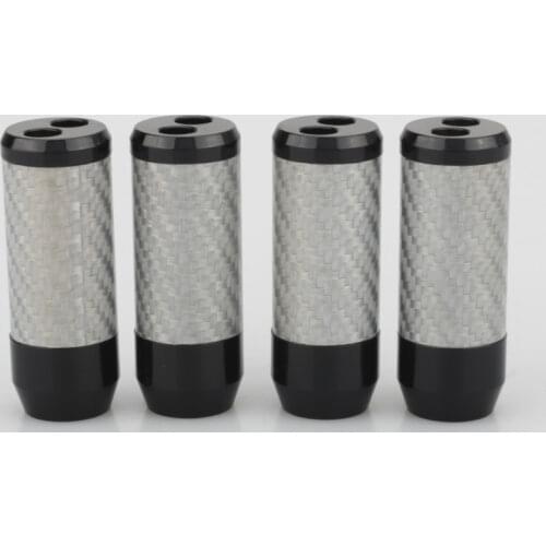 4xCarbon Fiber Pants Boot Y Splitter 1 To 2 Speaker Audio Cable Wire Pant