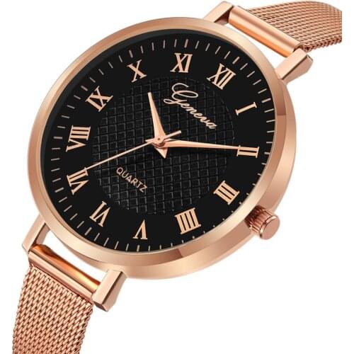 Womens watches top brand luxury Retro fashion Casual Stainless Steel Quartz Analog Wrist Female Clock Watch montre femme F65