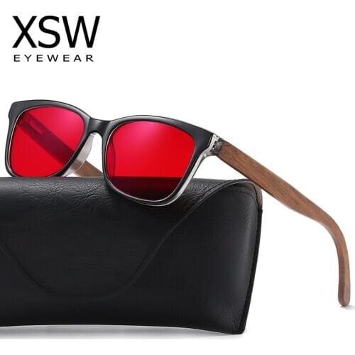 GM Red Green Wooden Color Blind Glasses Women Men Corrective Examination Drawing Sunglasses Colorblind Working Eyewear S105