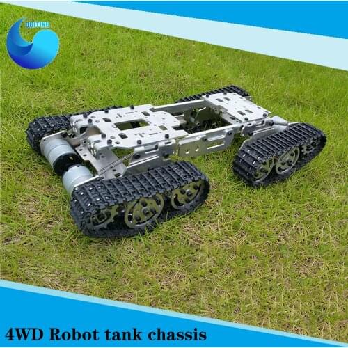 All Metal Intelligence RC Tank Car Truck Robot Chassis 4wd shock absorbing tracked chassis Heavy Load vehicle DIY RC Toy