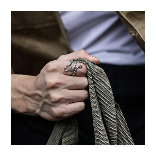 Octopus Feeler Rings Stainless Steel Adjustable Rings for Womens Mens Personality Ring Punk Vintage Rock Party Jewelry OSR528