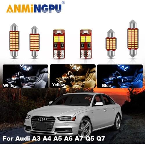 Canbus Car Interior Lights Kit For Audi A3 8L 8V 8P A4 B5 B6 B7 B8 A5 A6 C5 C6 C7 A7 A8 D2 D3 Q5 Q7 Vehicle Led Dome Map Light