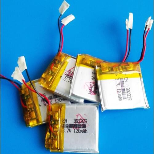 5 pcs 3.7V 120mAh lipo rechargeable battery lithium polymer li ion 032323 for MP3 GPS bluetooth headset video pen camera 302323