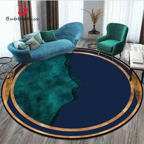 Area Rug for Living Room Dark Blue Dark Green Mosaic Pattern Round Carpet Area Rug for Bedroom Christmas Rug 100% Polyester