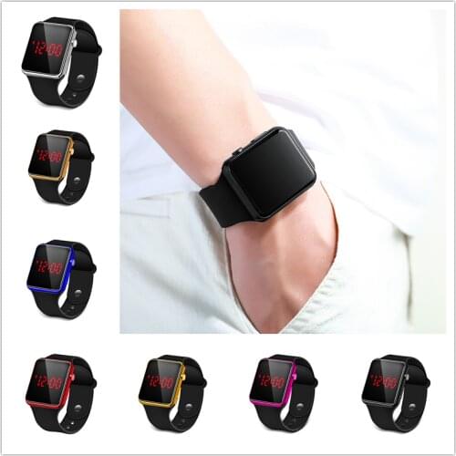 Fashion Leisure Simple LED Silicone Electronic Digital Watch Couple Student Adult Creative Outdoor Sports Electronic Watch