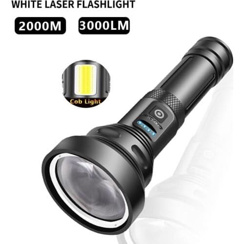 2000M Distance Powerful LED Flashlight with Large Convex Lens Waterproof Aluminum Alloy Portable Spotlights for Camping Hunting