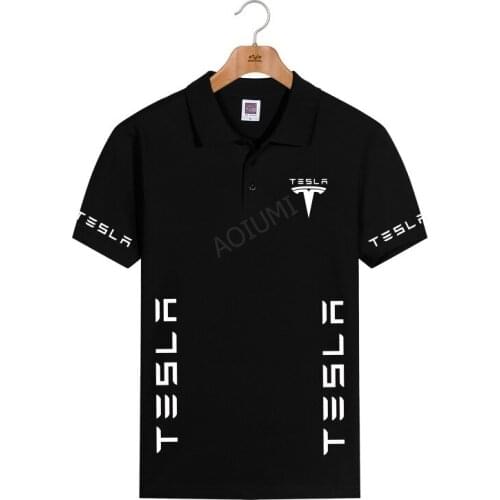 Men summer new arrived fashion 10 colours collar tesla polo shirts solid tops