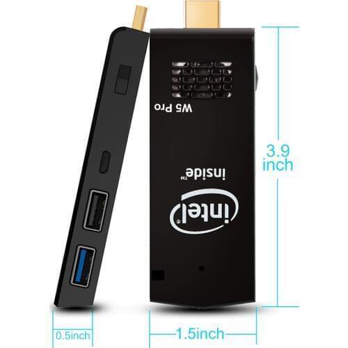 Cheap Price W5 Pro Cooling Fan Intel Cherry trail Quad-Core Z8350 2GB 32GB Pocket Computer MINI PC Stick