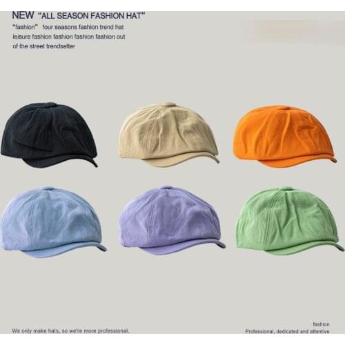New Fashion Trend Newsboy Cap Korea Cute Leisure Style Black Yellow Orange Green 6 Colors Available Painter Cap Woman of Bonnet
