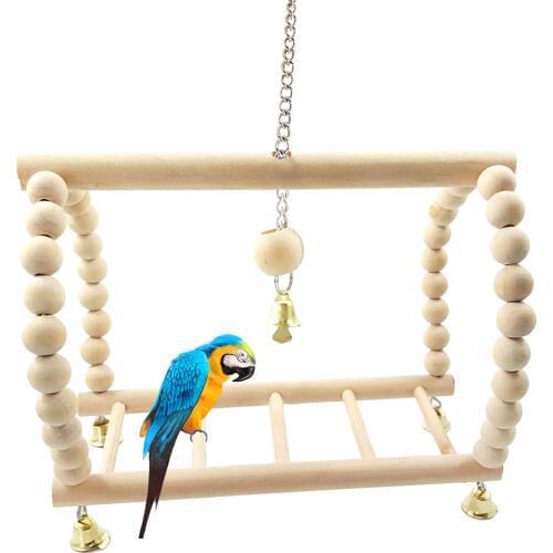 Bird Suspension Bridge Ladder Swing Hanging Climbing Frame Toy for Squirrel Parrot Hamsters Mice Pet Cage Accessory