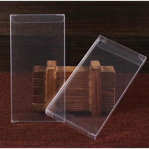 50pcs 10x10x1cm Simple clear PVC Box packing boxes plastic jewlery candy packaging boxes Jewelry packing holder PVC