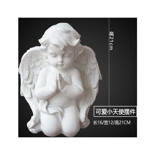 Crafts Lovely angel small plaster like decoration European creative child figure sculpture shelf desktop sculpture placed