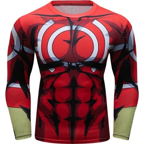 Cody Lundin Long Sleeve rash guard men New Digital Print Pattern Shirts Red Blue Sportswear Running top&tee kimono jiu jitsu