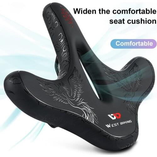 Mountain Bike Saddle Anti-Scratch Cycling Seat Hollow Wide Shock Absorber Cycling Pad Ergonomic Soft Bicycle Thicken Cushion Pad