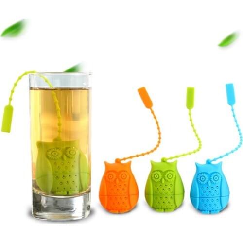 1Pcs Creative owl-Shape Tea Infuser Strainer Silicone Tea Bag Leaf Filter Diffuser Teaware Teapot Accessory Kitchen Gadget