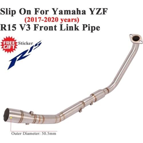 Slip On For Yamaha YZF R15 V3 2017 - 2020 Motorcycle Exhaust Escape Modified Front Connection Middle Link Pipe Without Muffler