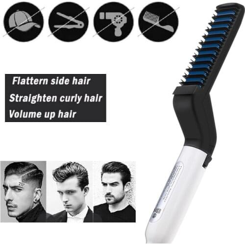 Beard Straightener Hair Straightening Irons Beard Grooming Straightening Comb Hair Curler Quick Beard Hair Styler For Men