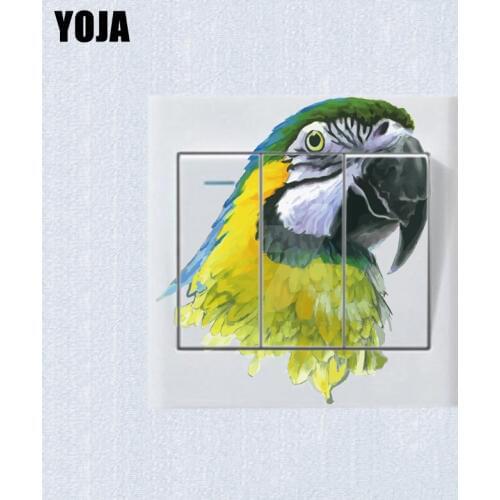 YOJA Lovely Parrot Head Living Room Bedroom Wall Switch Sticker Personalized Decor 10SS0128