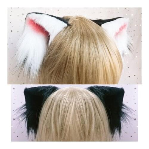 2021 Anime Soft Sister Cosplay Handmade Kemonomimi Ears Cat & Fox & Wolf Beast Ears Hair Clip Simulation Props Headwear Hairpin