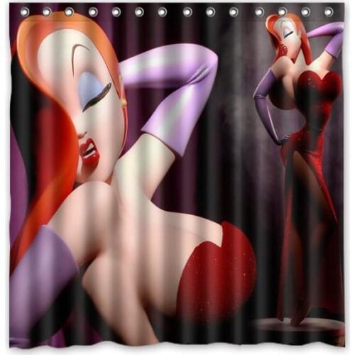 High Quality Polyester Shower Curtain Jessica Rabbit Modern Design Waterproof Fabric Curtains For Bathroom 72*72inch
