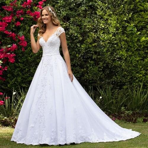 Vestido De Noiva Princess Wedding Dresses for Women Bride 2021 Lace Appliques Luxury Bridal Gowns Marriage Dress Robe De Mariee