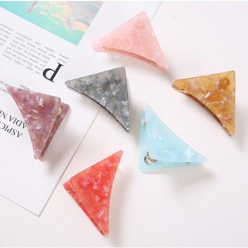 1PC New Brand Hairpin For Lady Flower Print Acrylic Hair Claw Gold-plated Plastic Crab For Hair Strong Bit Force Showers Clips