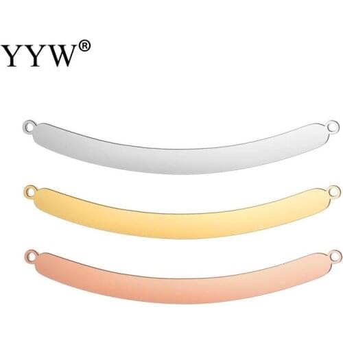 3pcs/Lot Stainless Steel Connector Gold/Original/Rose Gold Color Smooth Necklace Jewelry Findings Making DIY Unisex Components