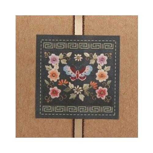 300pcs Vintage Flower butterfly square Gift Seal Label Sticker For Party Favor Wedding gift Bag Candy Box Decor