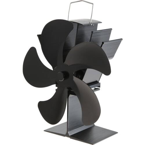 5-Blades Fireplace Stove Fan Silent Motors Heat Powered Stove Fan