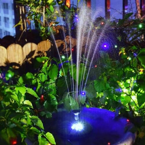 6V 3.5W Solar Water Fountain Pump Colorful LED Lights Floating Fountain Pump Garden Swimming Pools Pond Decor Bird Bath