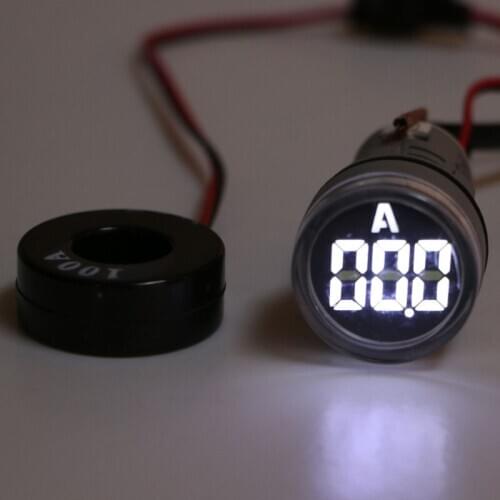 AC220V 22mm Digital Ammeter 0-100A Current Monitor Meter Signal Lamp Amperemeter