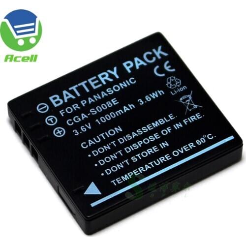 CGA-S008E Battery for Panasonic DMC-FS20 FX36 FX37 FX38 FX55 FX500 FX520 SDR-S26 SW28 Camera Replace DMW-BCE10E