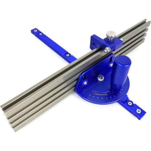 1 Set Aluminum Table Saw Miter Gauge Push Handle Fence System w/ T Track Slot Bar and Stopper Woodworking Router Table Tool